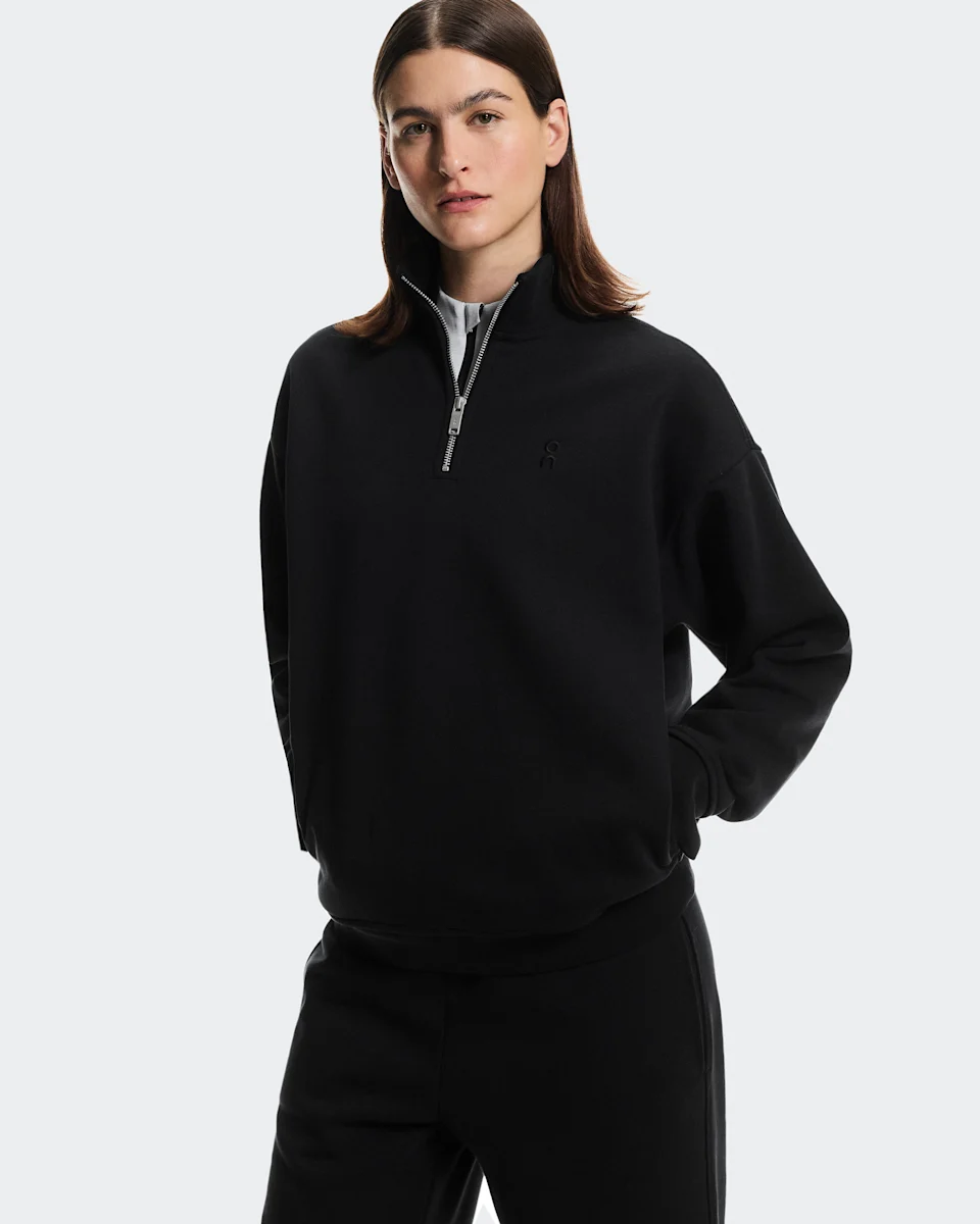 On Club Collective 1/4 Zip Black Feminino