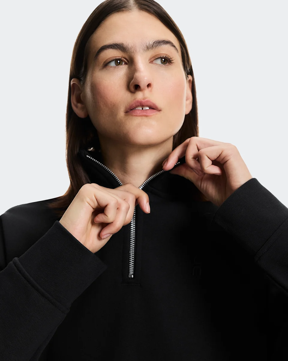 On Club Collective 1/4 Zip Black Feminino