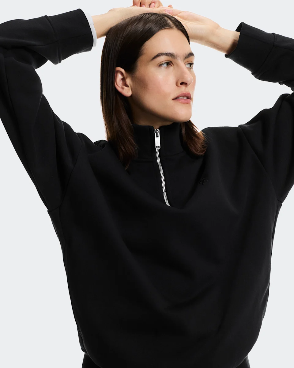 On Club Collective 1/4 Zip Black Feminino