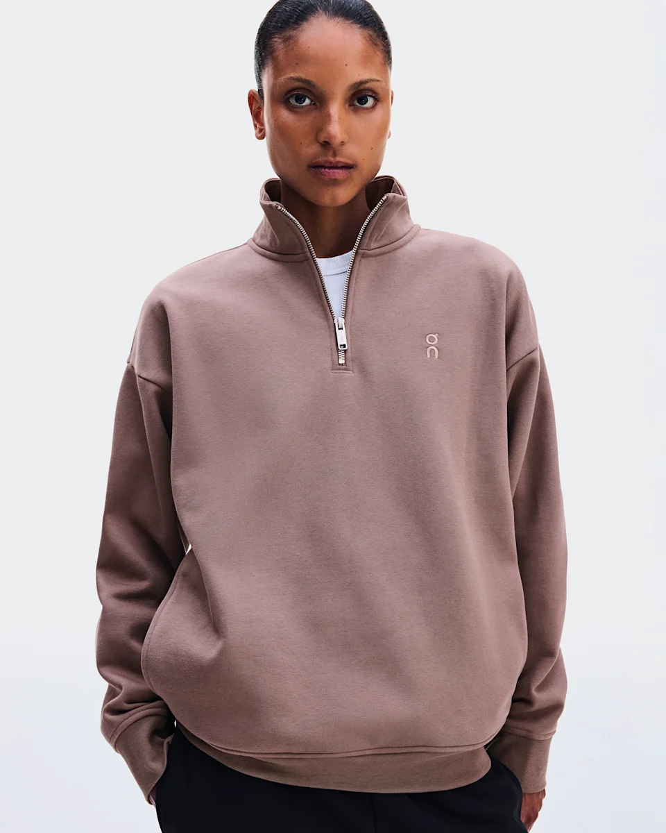 On Club Collective 1/4 Zip Clove Feminino