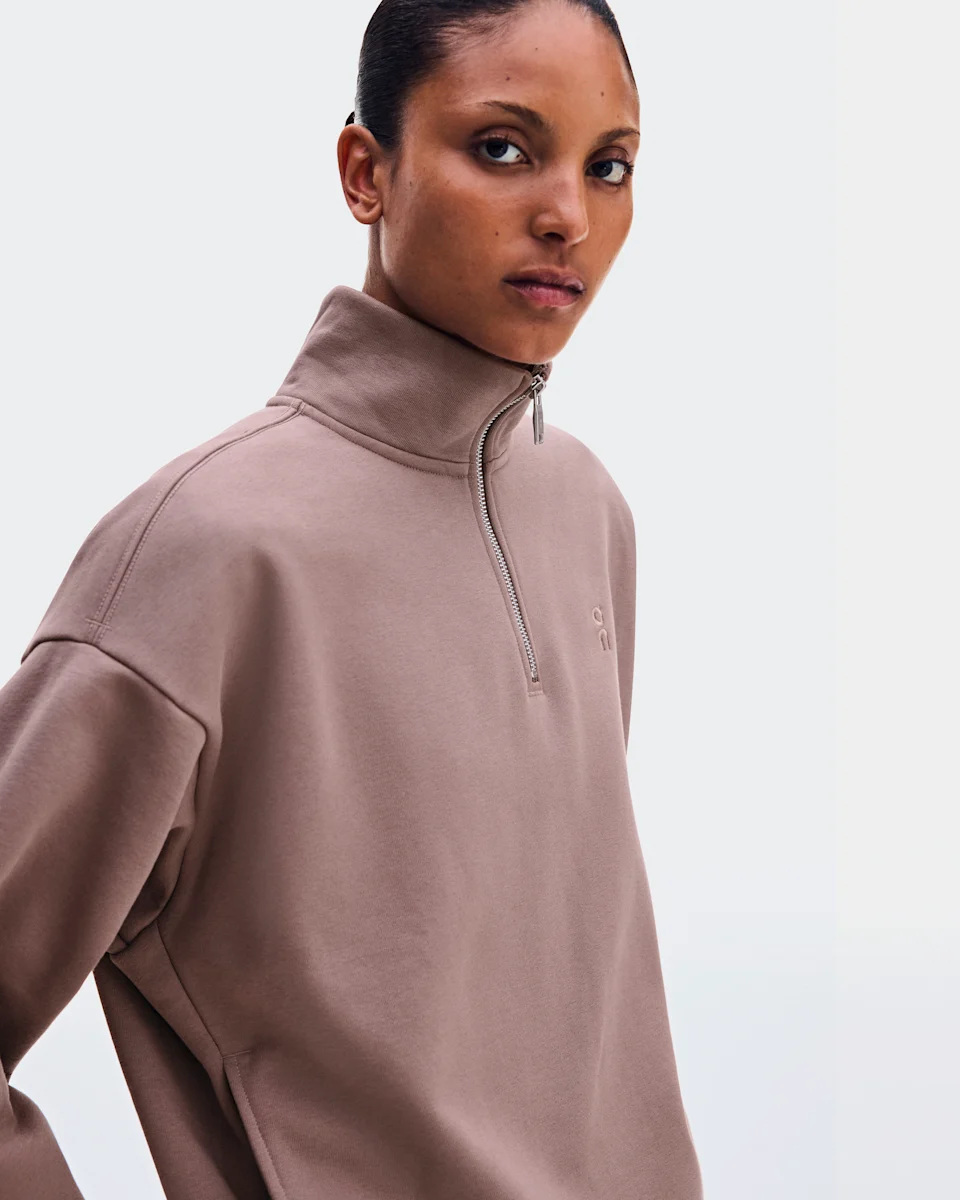 On Club Collective 1/4 Zip Clove Feminino