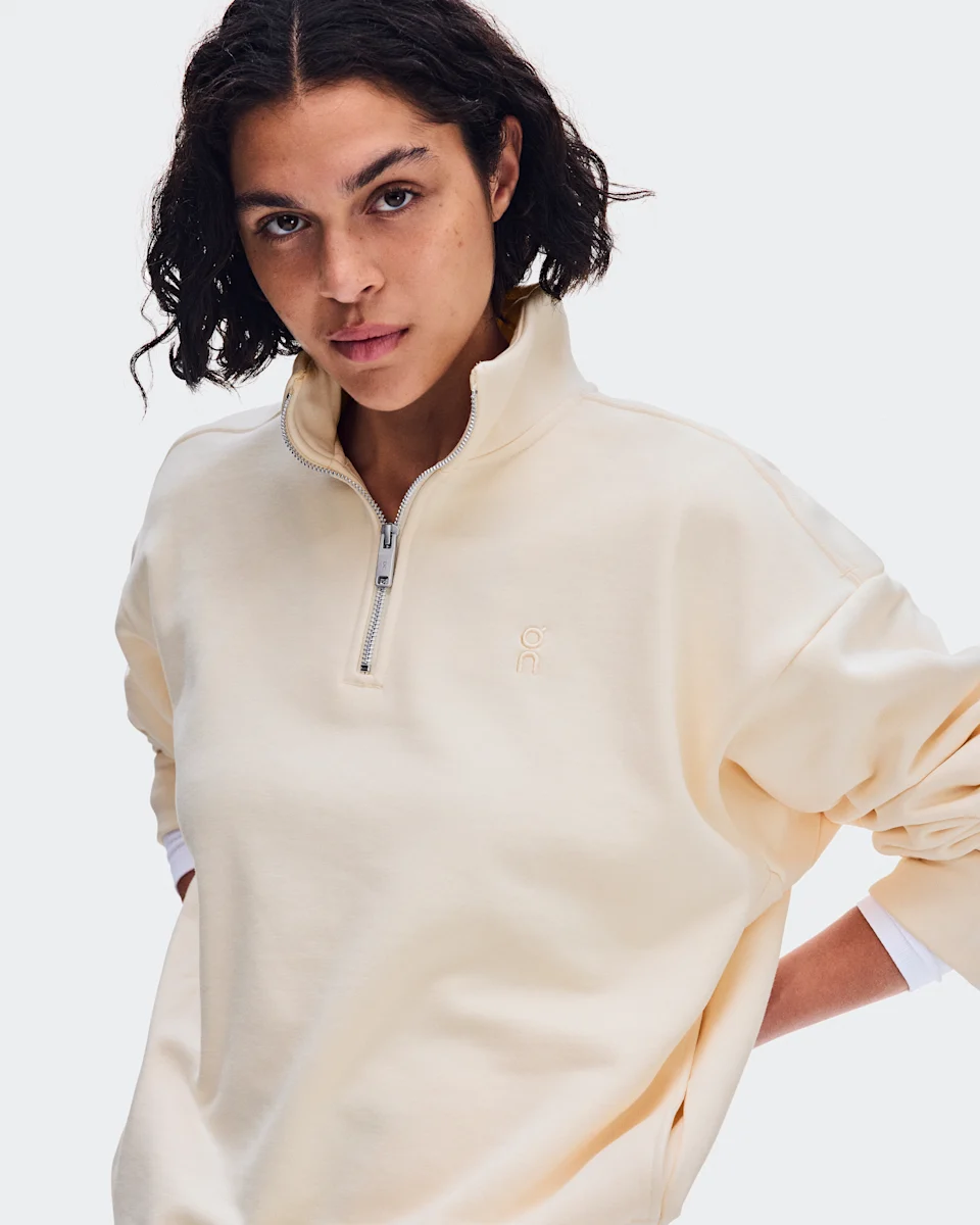 On Club Collective 1/4 Zip Chantilly Feminino