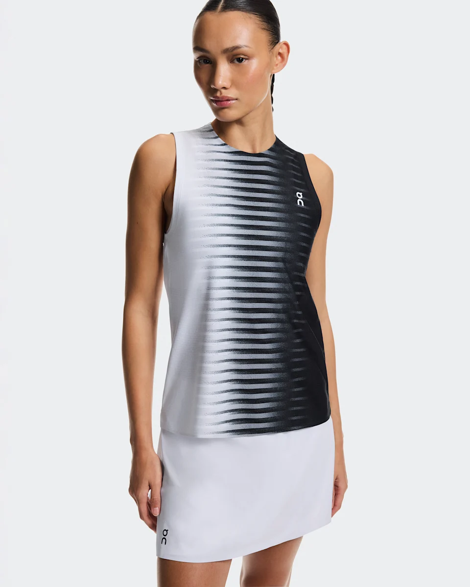 On Court Tank Edge Black & White Feminino