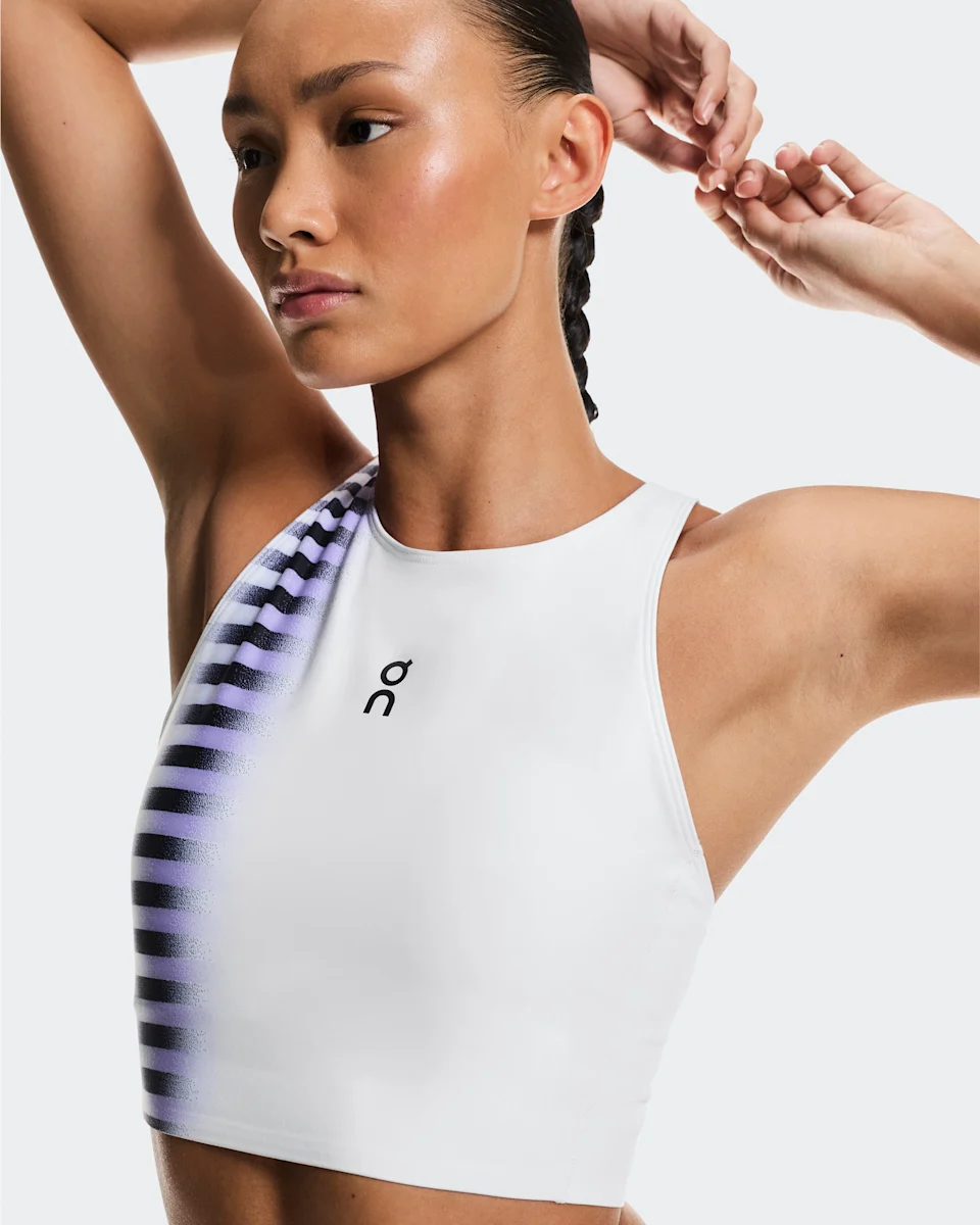 On Court Crop Top Edge White & Black Feminino