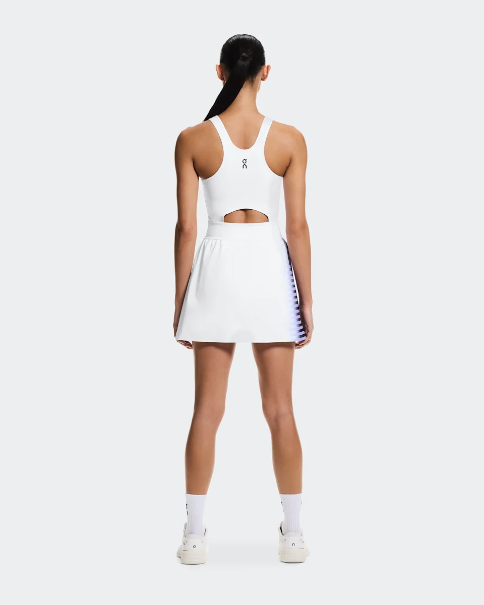 On Court Dress Split Edge White & Black Feminino