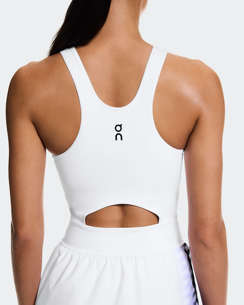 On Court Dress Split Edge White & Black Feminino