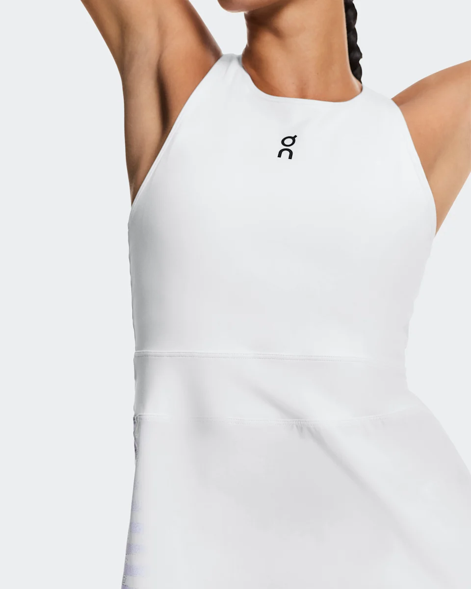 On Court Dress Split Edge White & Black Feminino