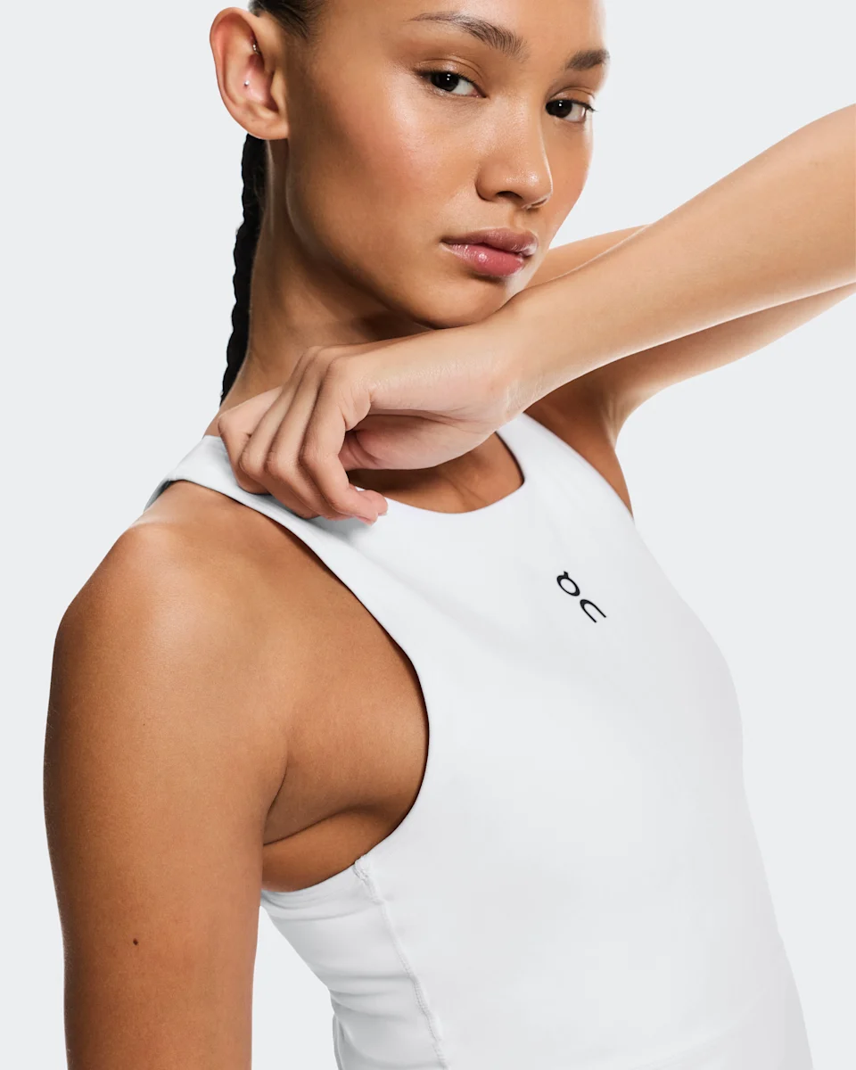 On Court Dress Split Edge White & Black Feminino