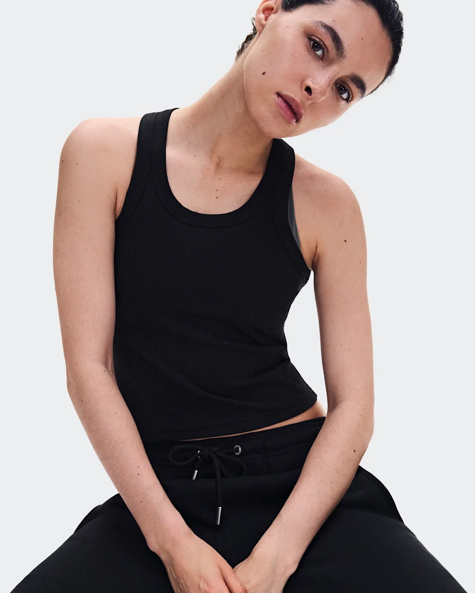 On All-Day Ribbed Tank Black Feminino