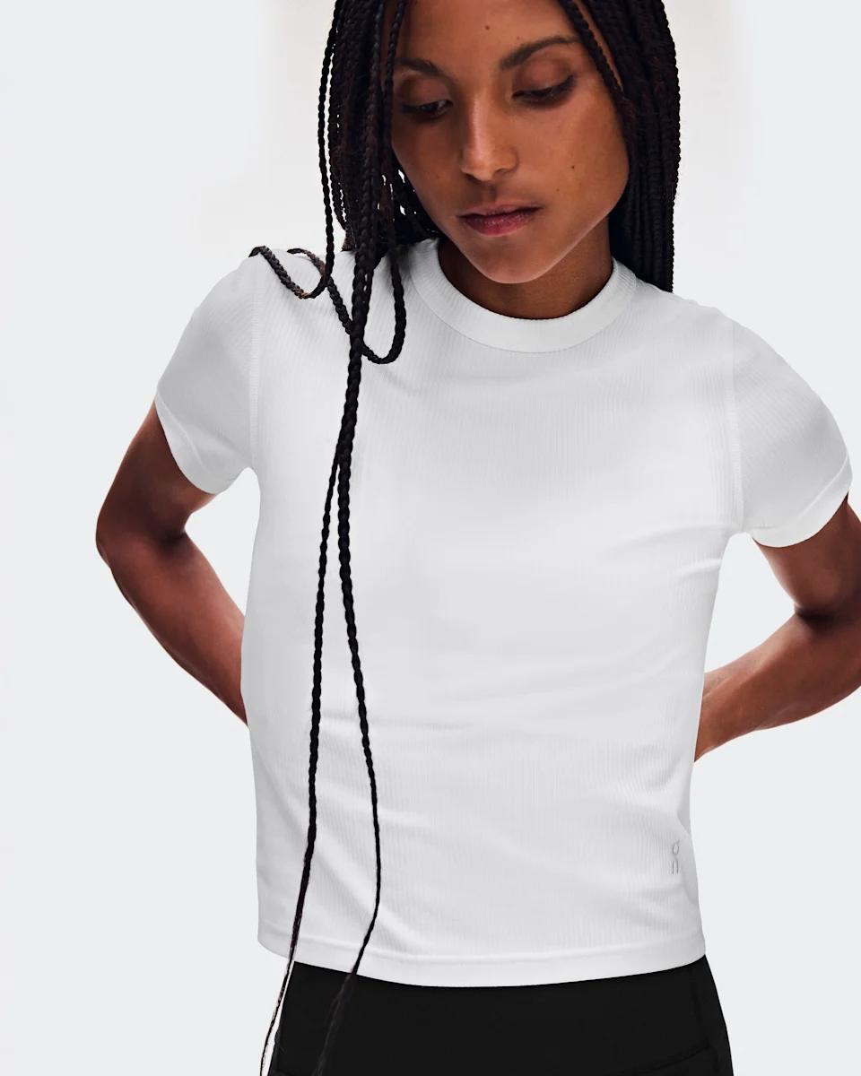 On All-Day Ribbed T-Shirt White Feminino