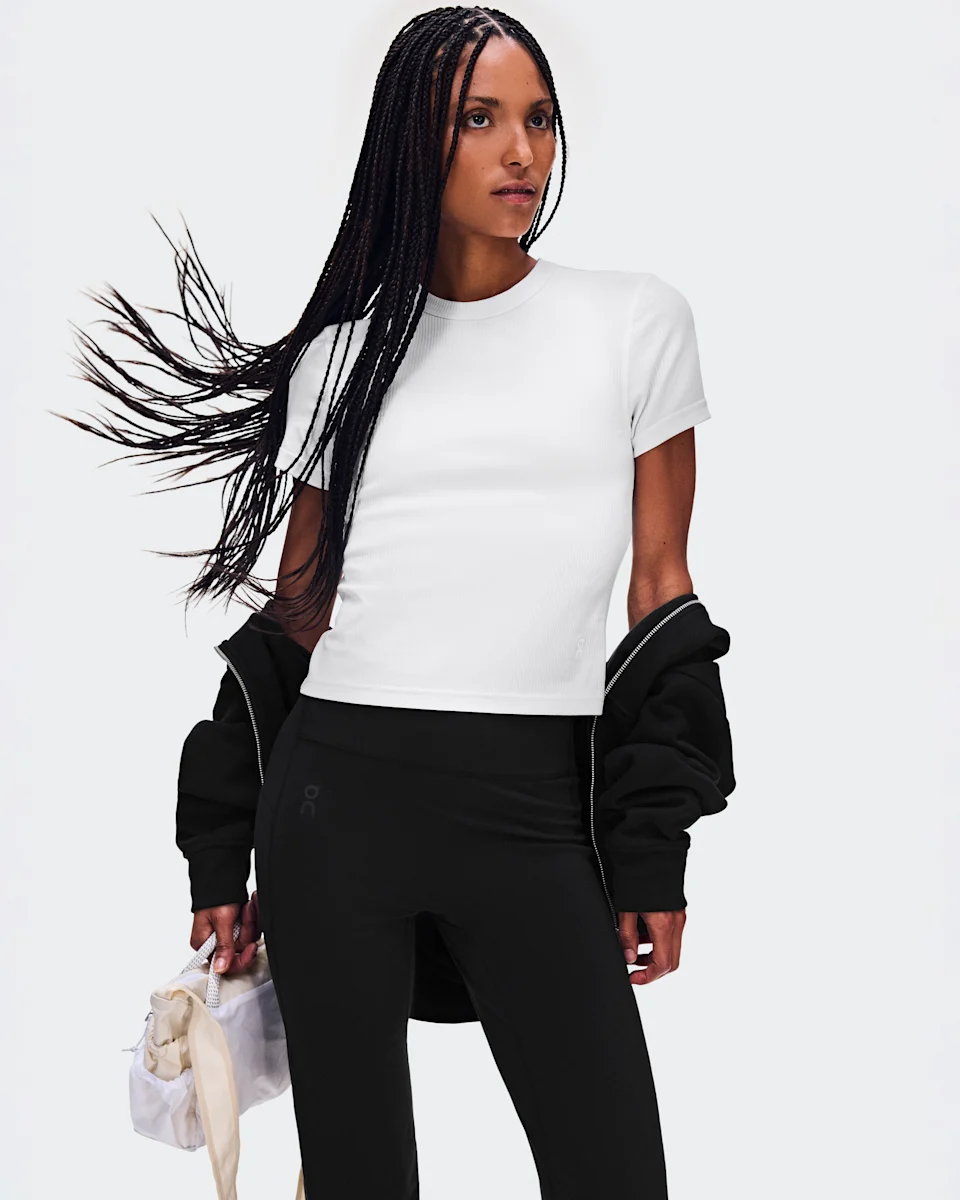 On All-Day Ribbed T-Shirt White Feminino