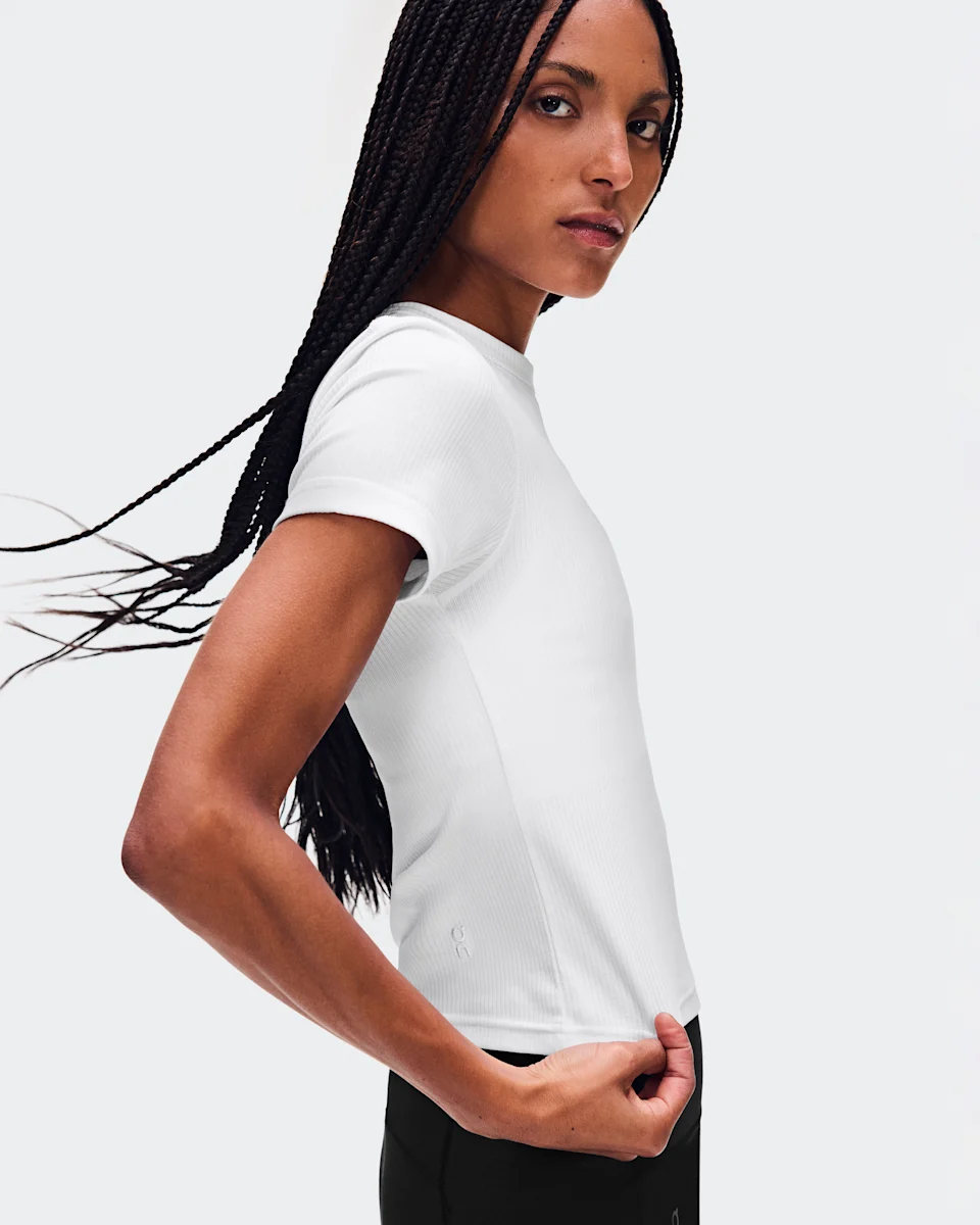 On All-Day Ribbed T-Shirt White Feminino