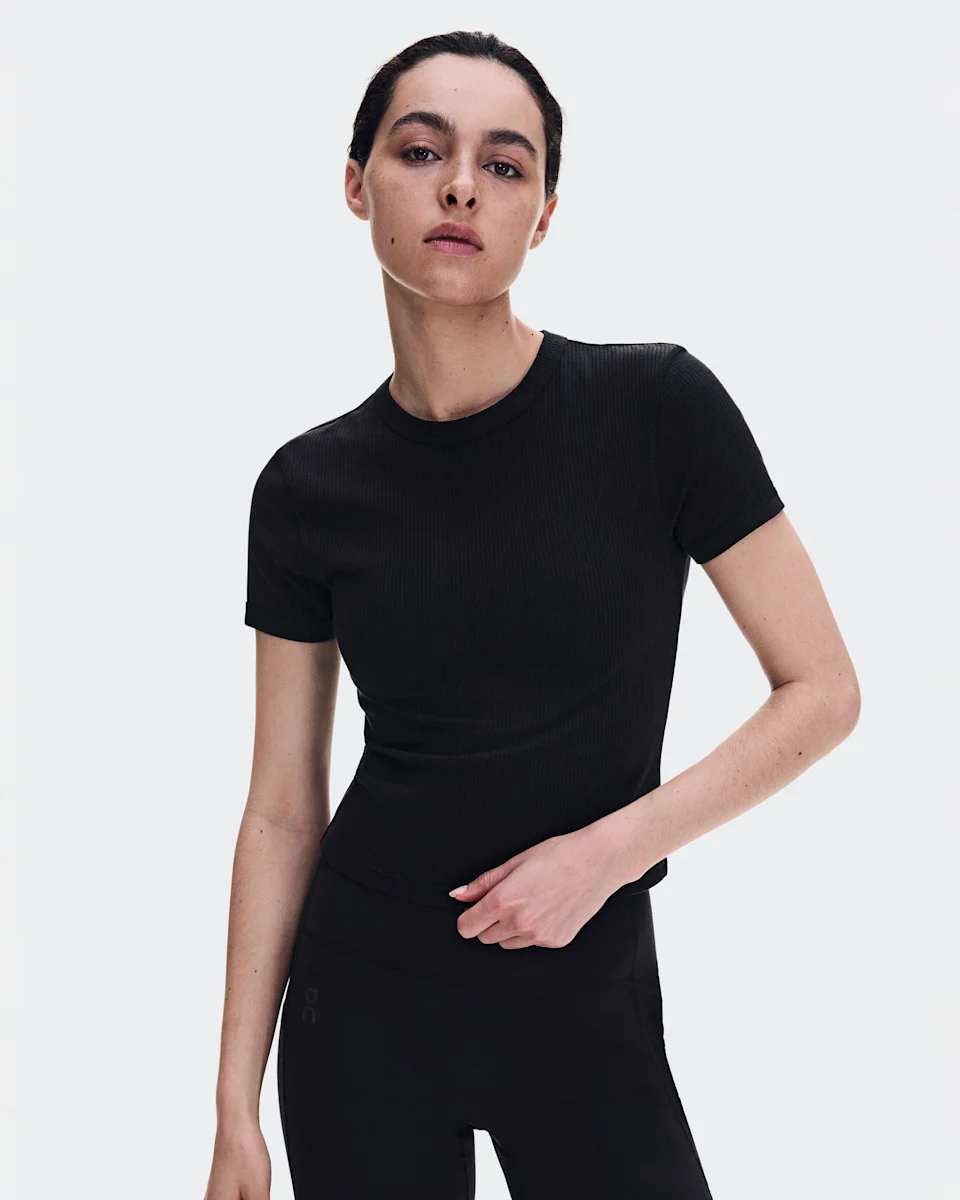 On All-Day Ribbed T-Shirt Black Feminino