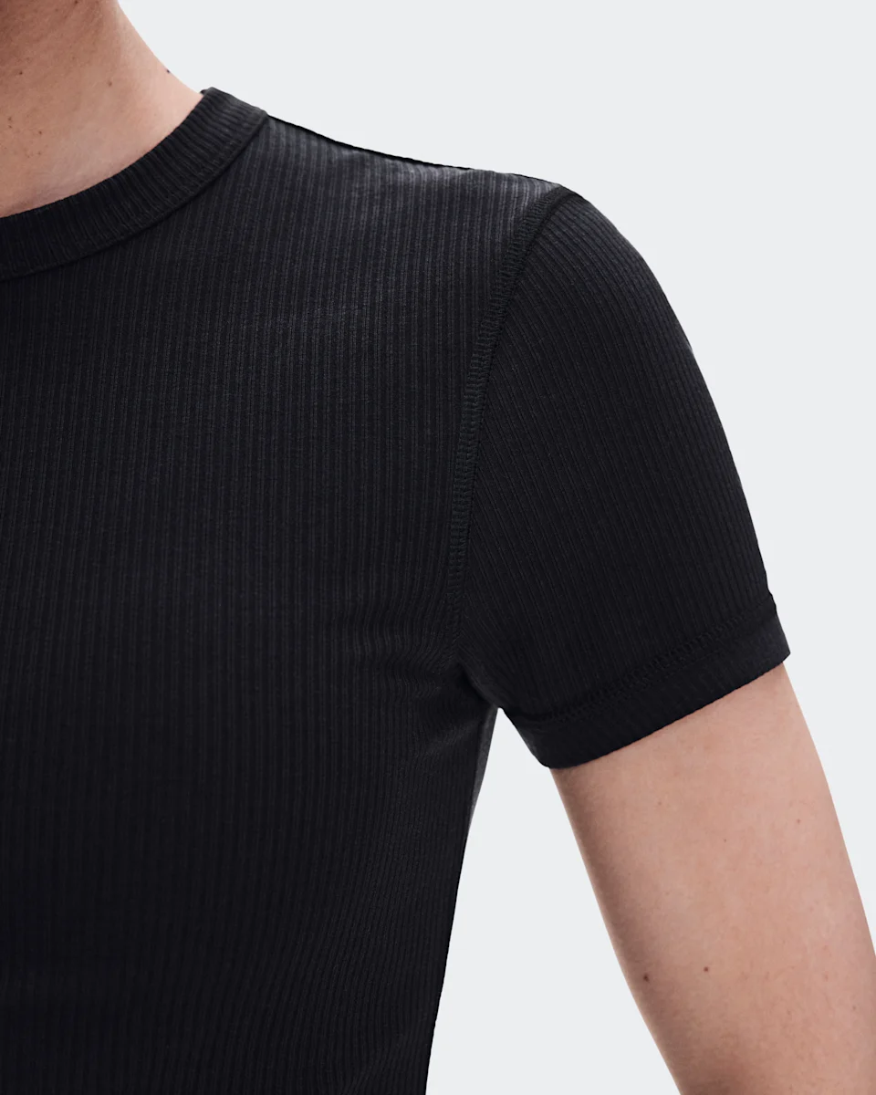 On All-Day Ribbed T-Shirt Black Feminino