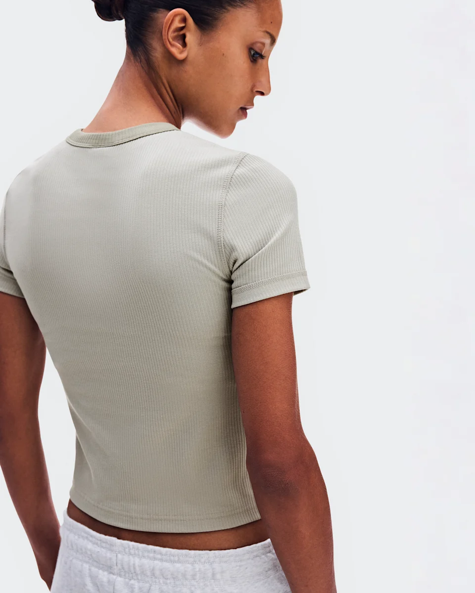 On All-Day Ribbed T-Shirt Brume Feminino