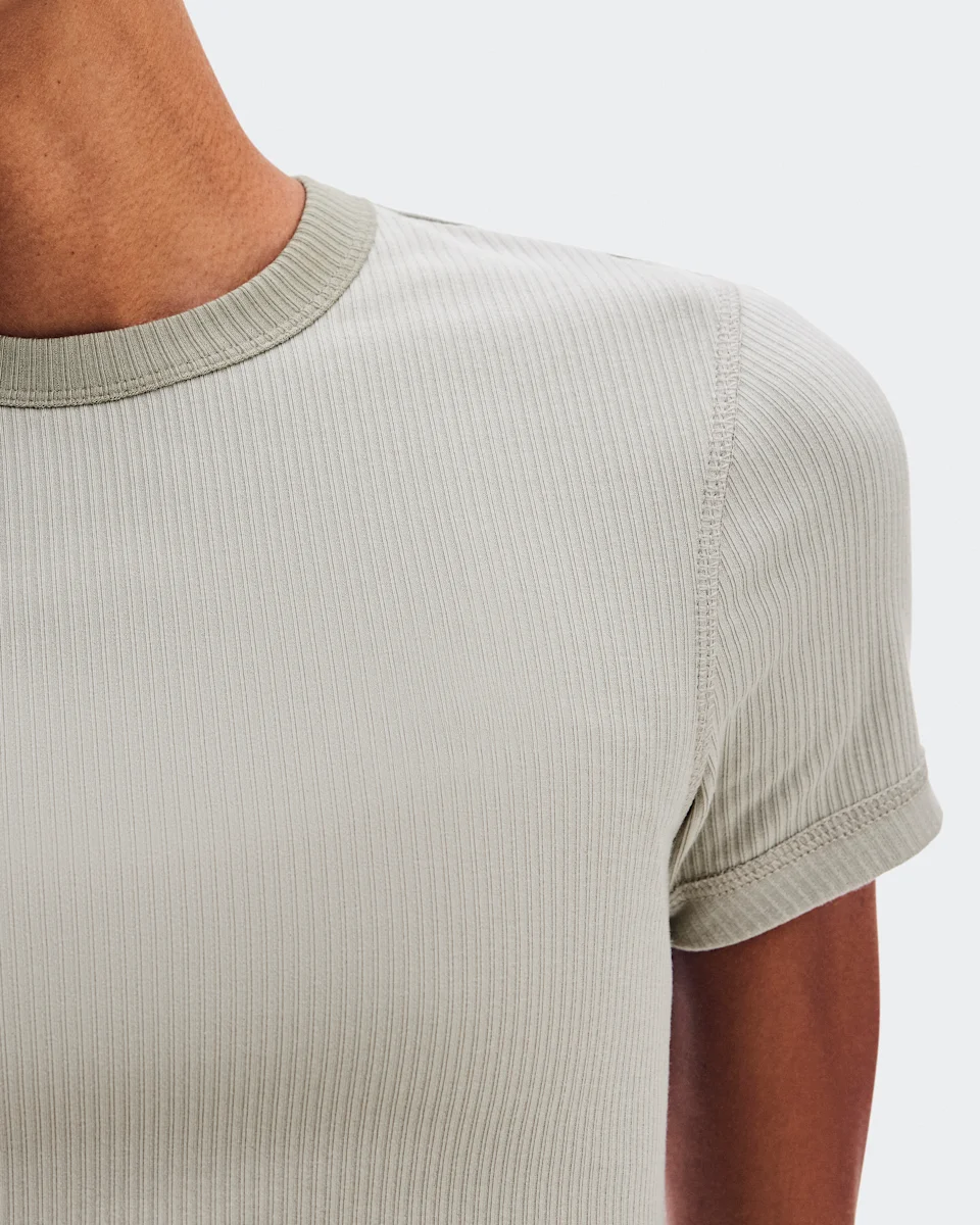 On All-Day Ribbed T-Shirt Brume Feminino