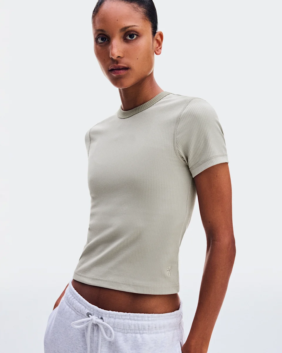 On All-Day Ribbed T-Shirt Brume Feminino
