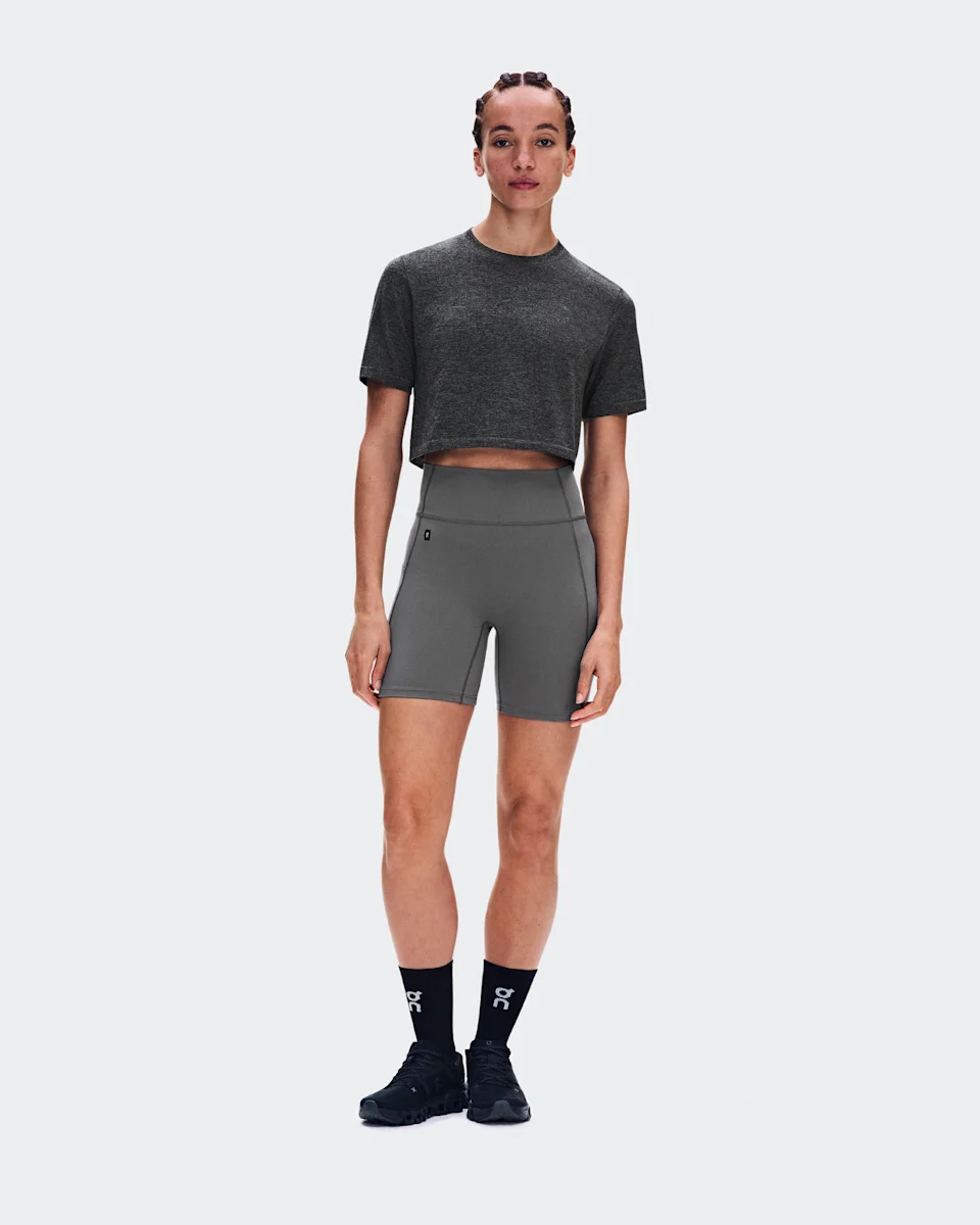 On Train Flex-T Crop Ember Heather Feminino