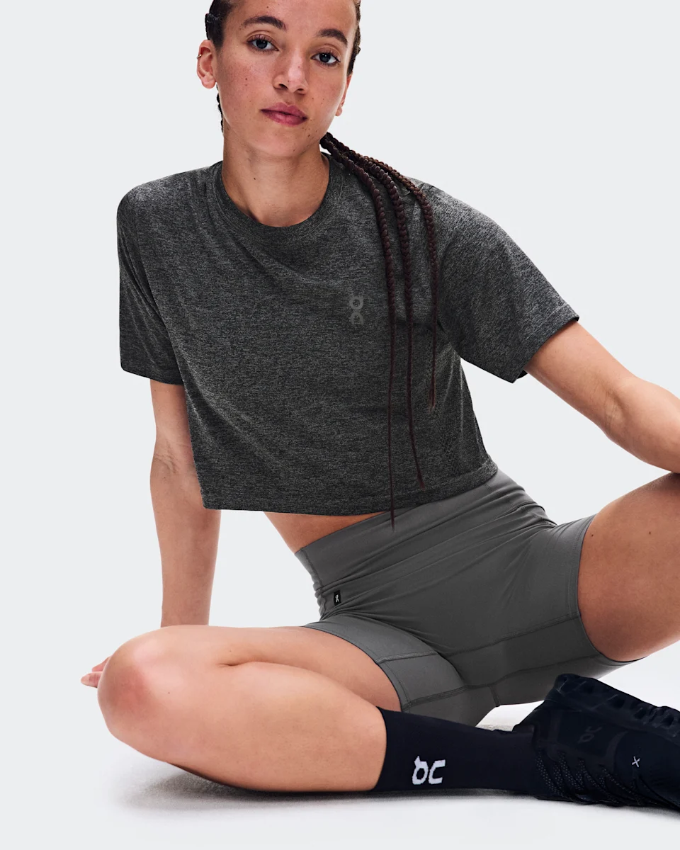 On Train Flex-T Crop Ember Heather Feminino