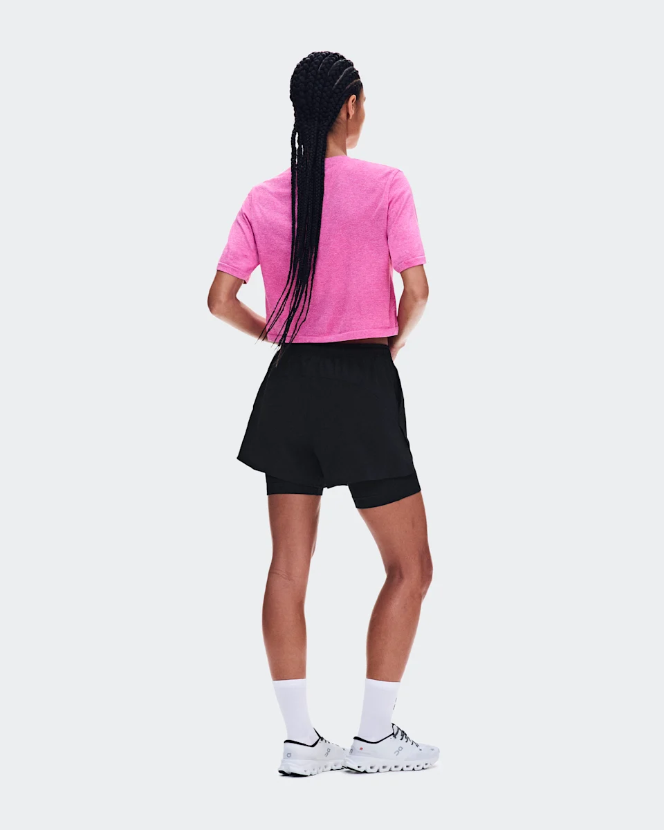 On Train Flex-T Crop Bubblegum Heather Feminino