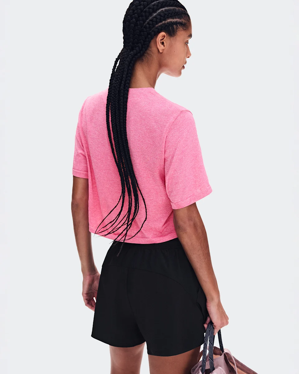 On Train Flex-T Crop Bubblegum Heather Feminino