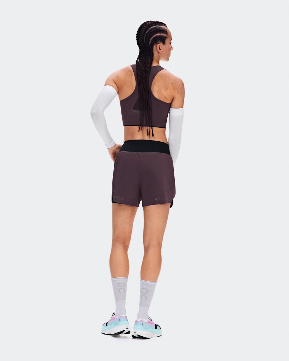 On Zero 2-in-1 Shorts Urchin & Black Feminino