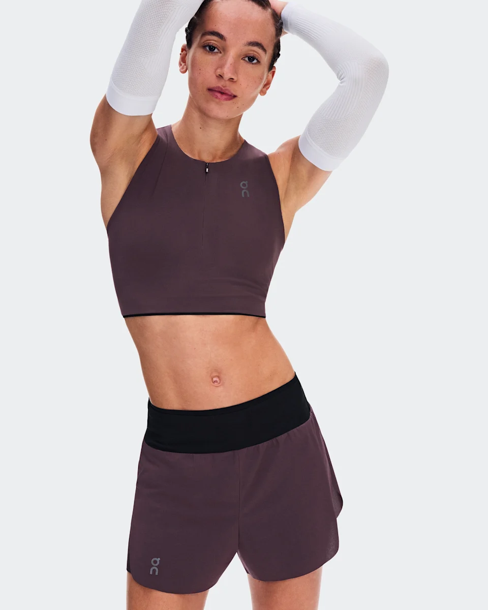 On Zero 2-in-1 Shorts Urchin & Black Feminino