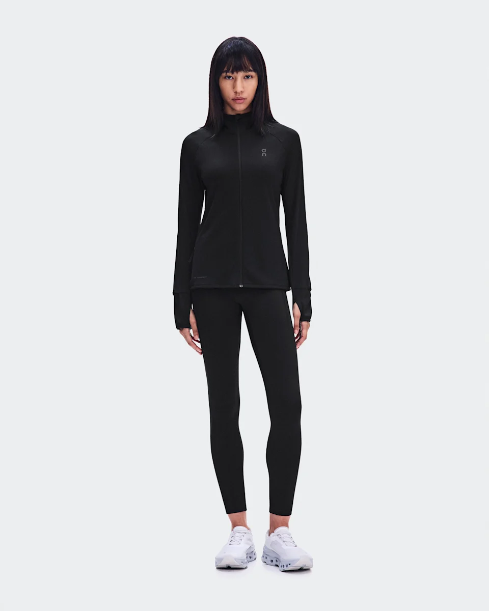 On Climate Zip Hoodie Black Feminino – Corrida em dias frios