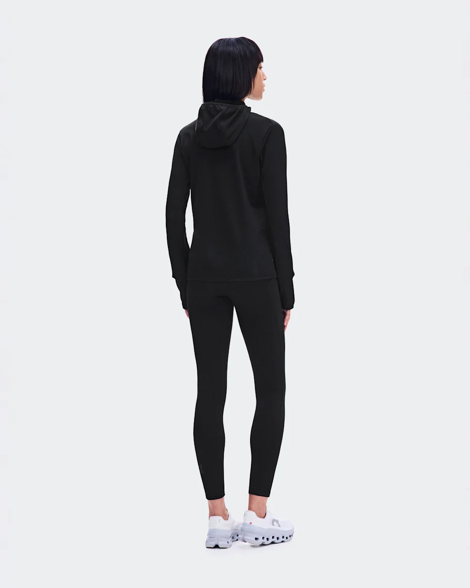 On Climate Zip Hoodie Black Feminino