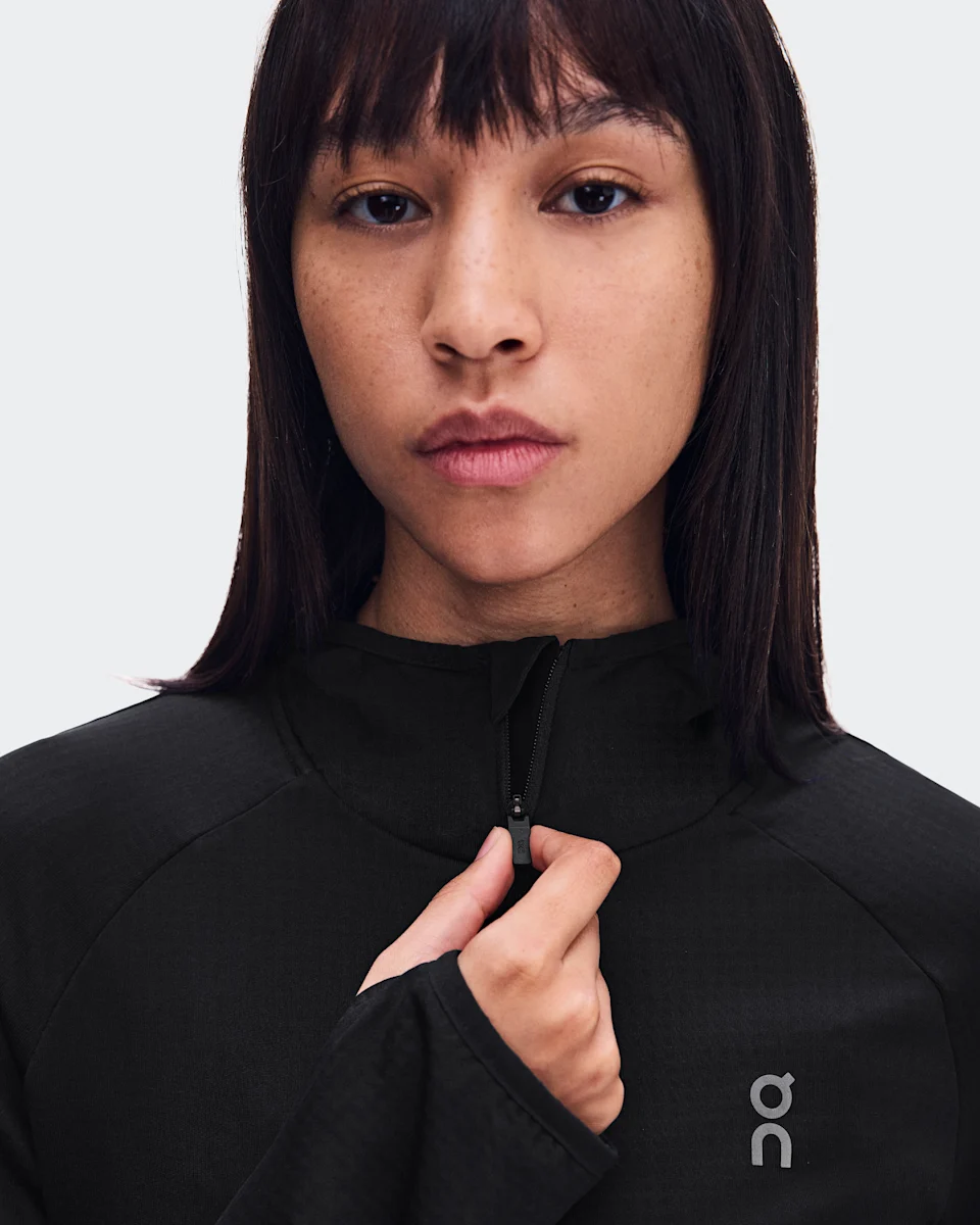 On Climate Zip Hoodie Black Feminino