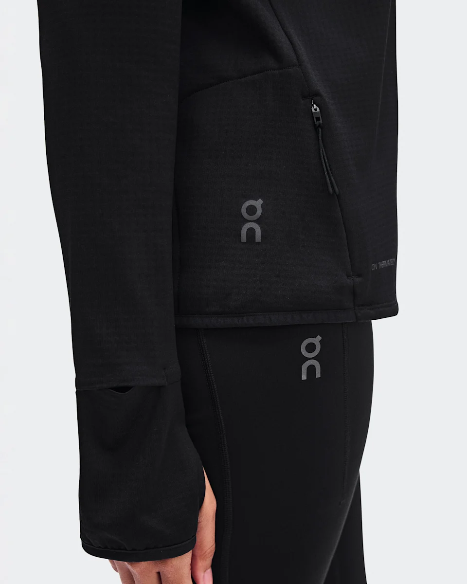 On Climate Zip Hoodie Black Feminino
