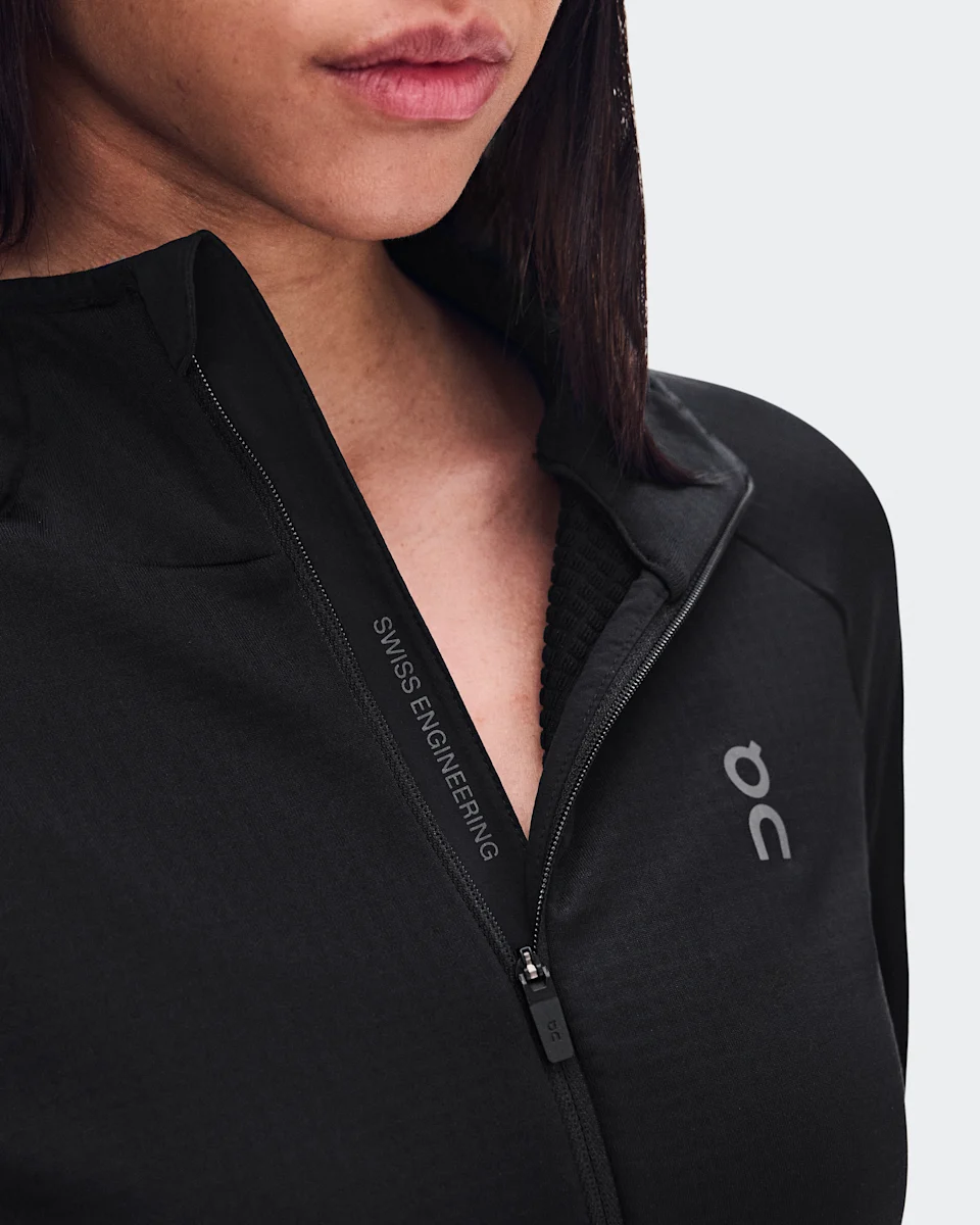 On Climate Zip Hoodie Black Feminino