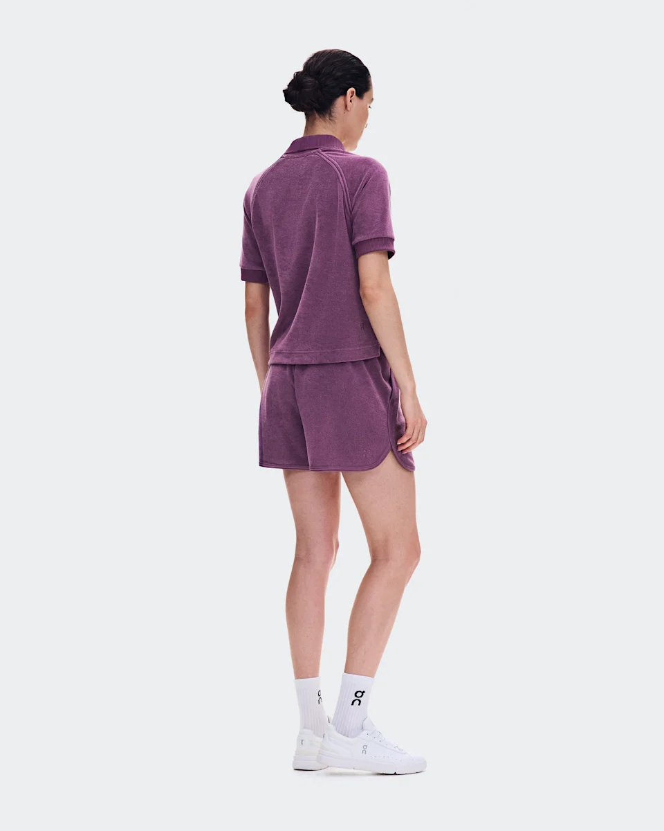 On Courtside Shorts Terry Cassis Feminino