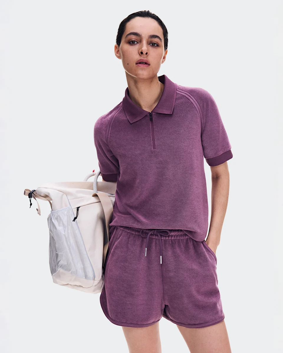 On Courtside Shorts Terry Cassis Feminino