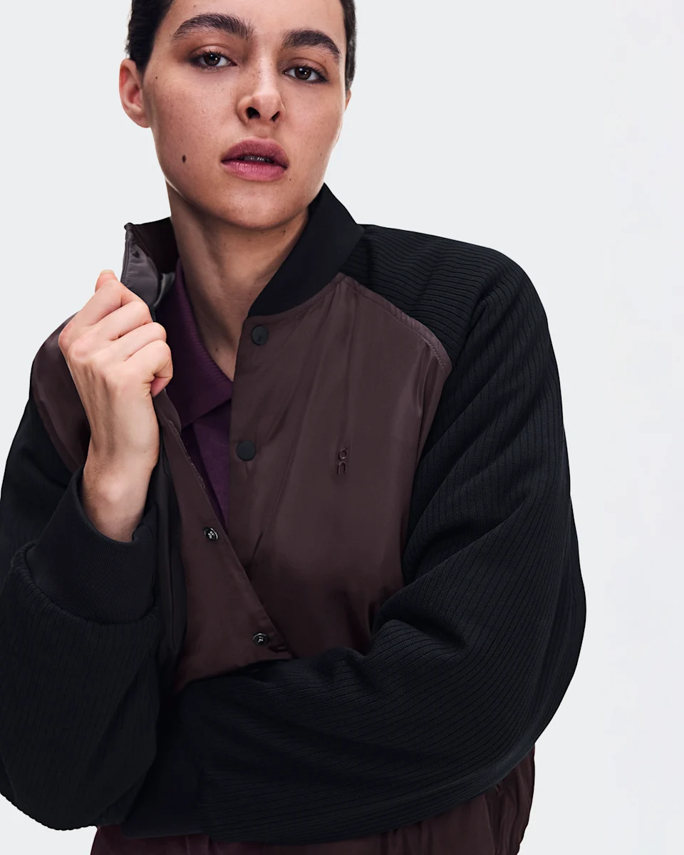 On Courtside Bomber Mulberry & Black Feminino
