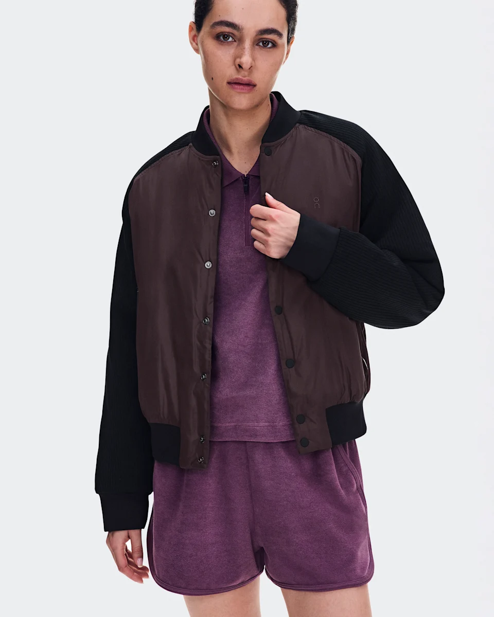 On Courtside Bomber Mulberry & Black Feminino
