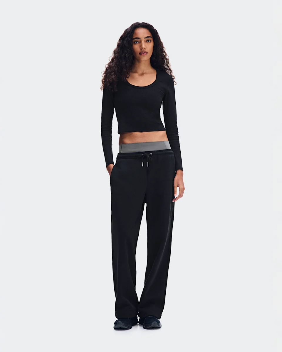 On All-Day Ribbed Long-T Black Feminino