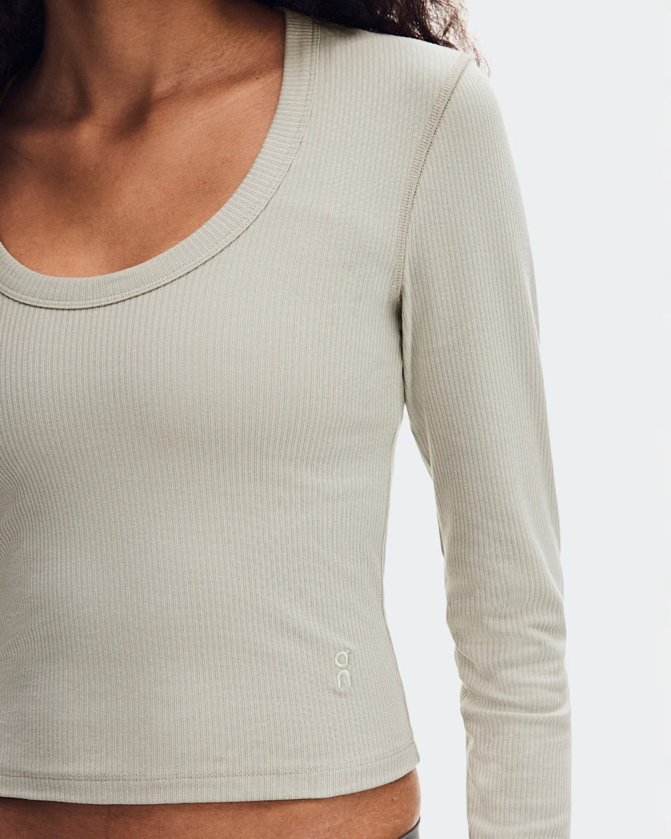 On All-Day Ribbed Long-T Brume Feminino