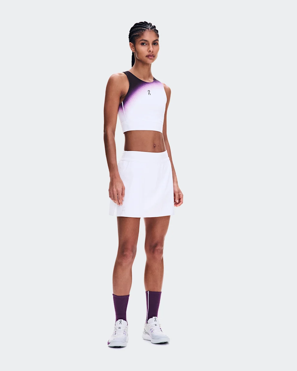 On Court Crop Top Swing White & Cassis Feminino