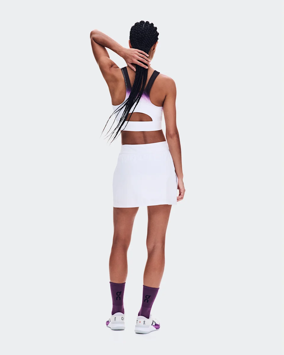 On Court Crop Top Swing White & Cassis Feminino