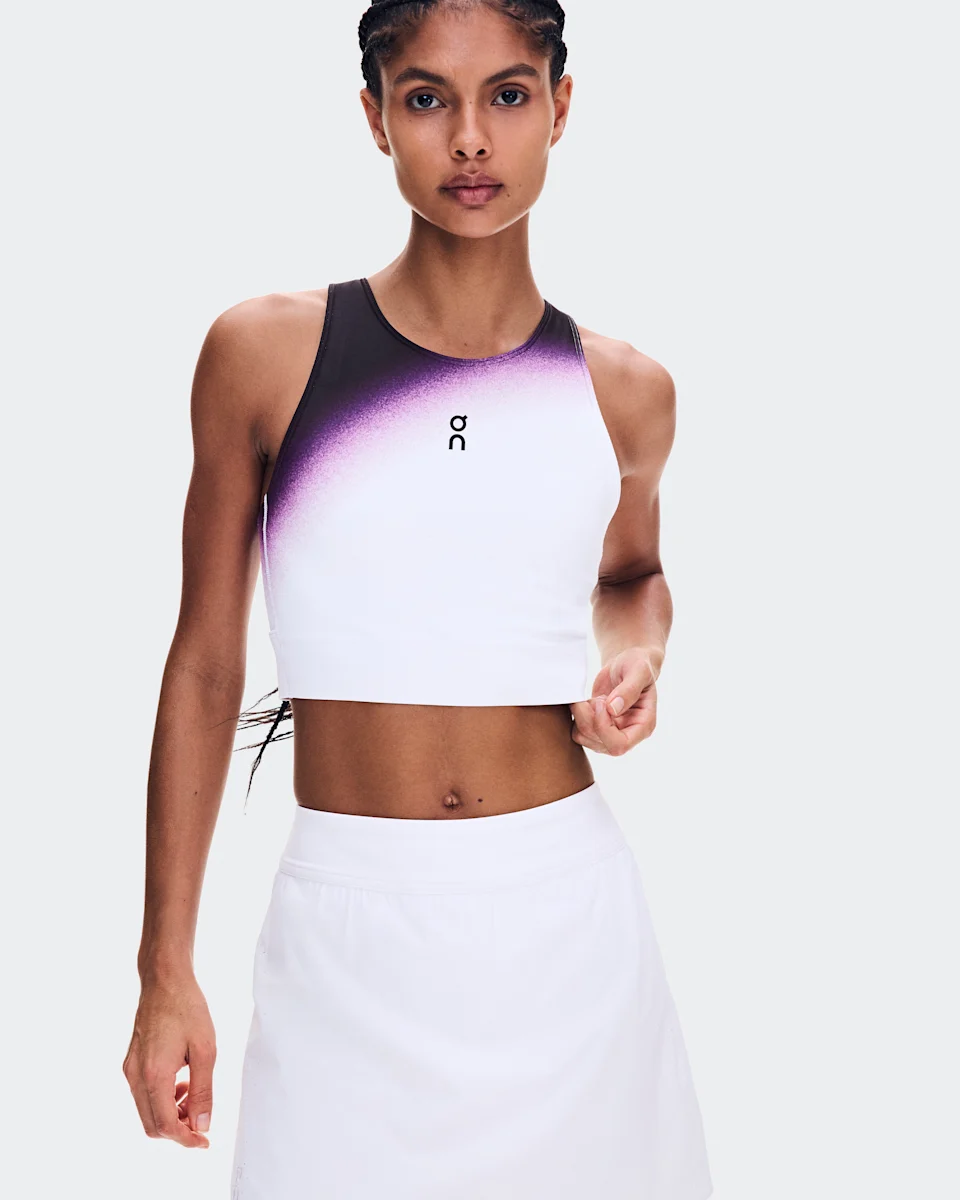 On Court Crop Top Swing White & Cassis Feminino