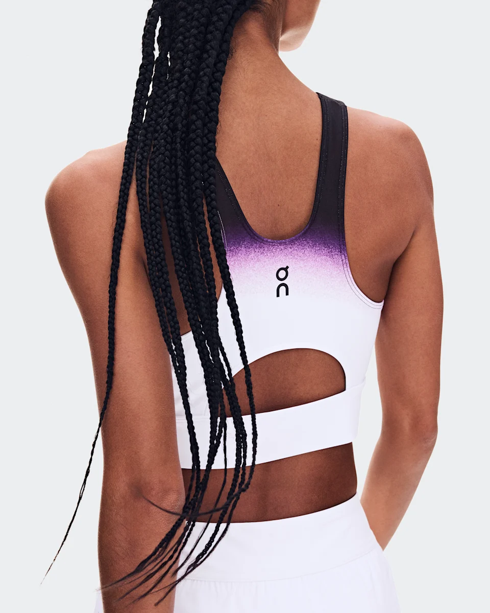 On Court Crop Top Swing White & Cassis Feminino
