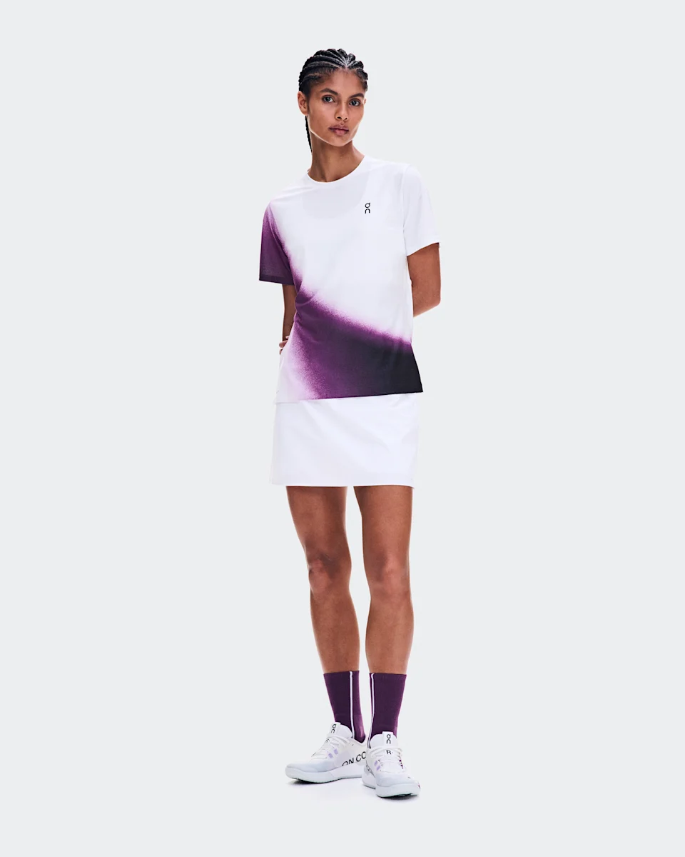 On Court-T Swing White & Cassis Feminino – Tênis, esportes com raquete