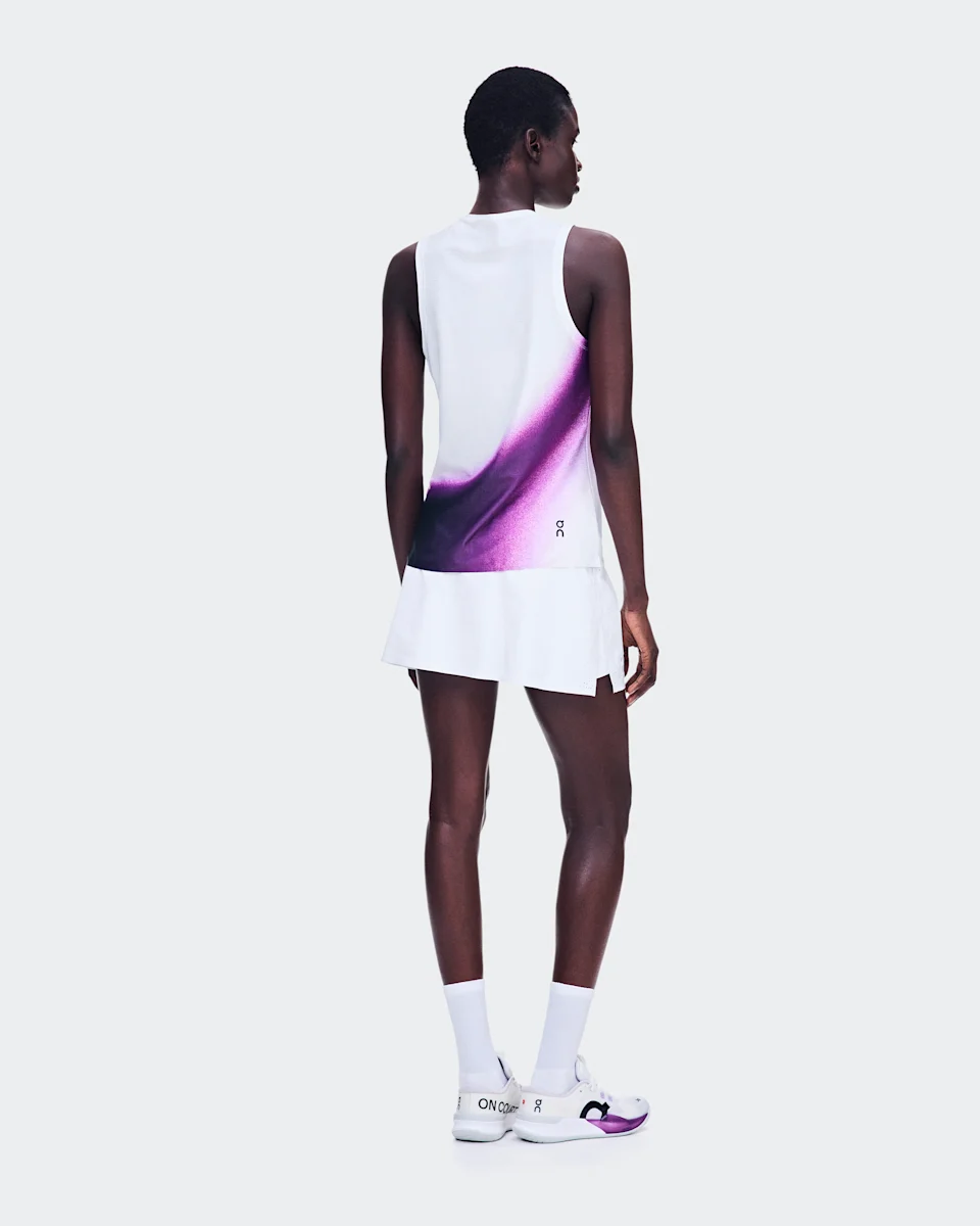 On Court Tank Swing White & Cassis Feminino