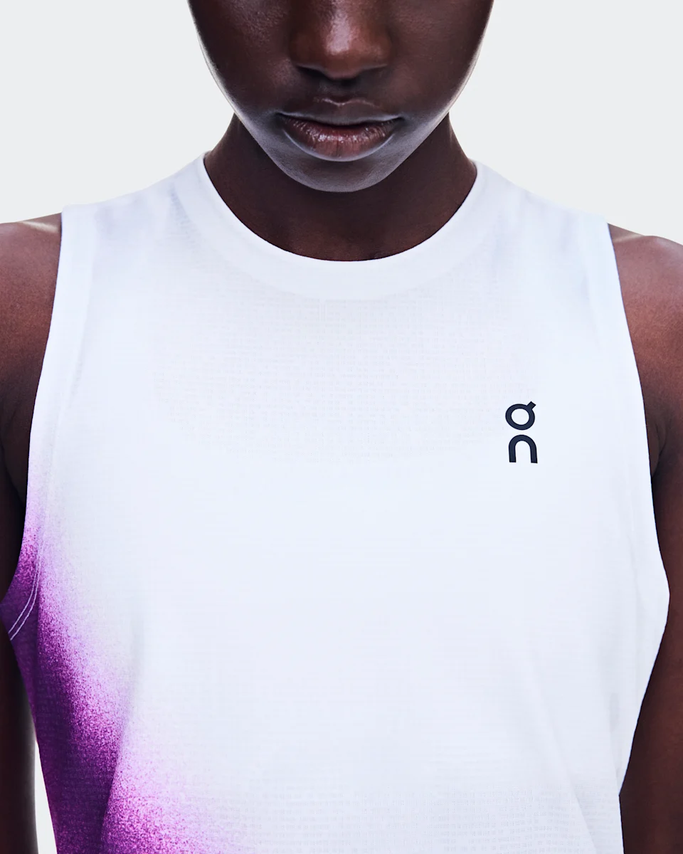 On Court Tank Swing White & Cassis Feminino