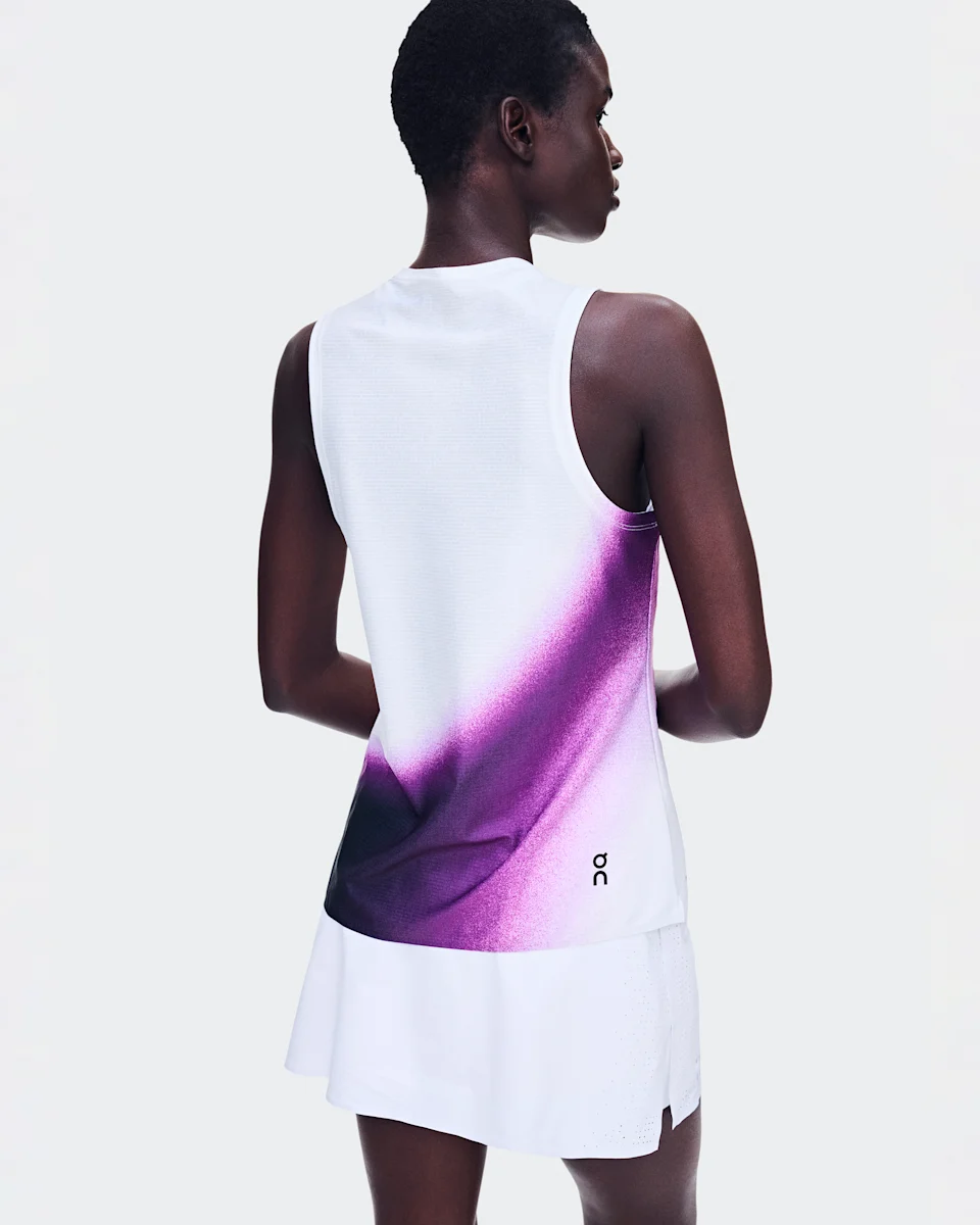 On Court Tank Swing White & Cassis Feminino