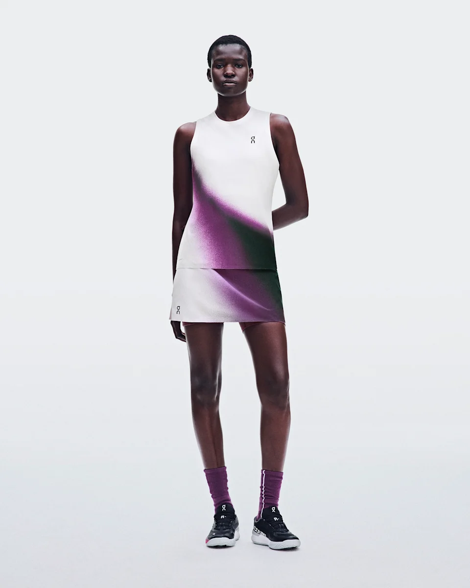 On Court Skirt Split Swing White & Cassis Feminino