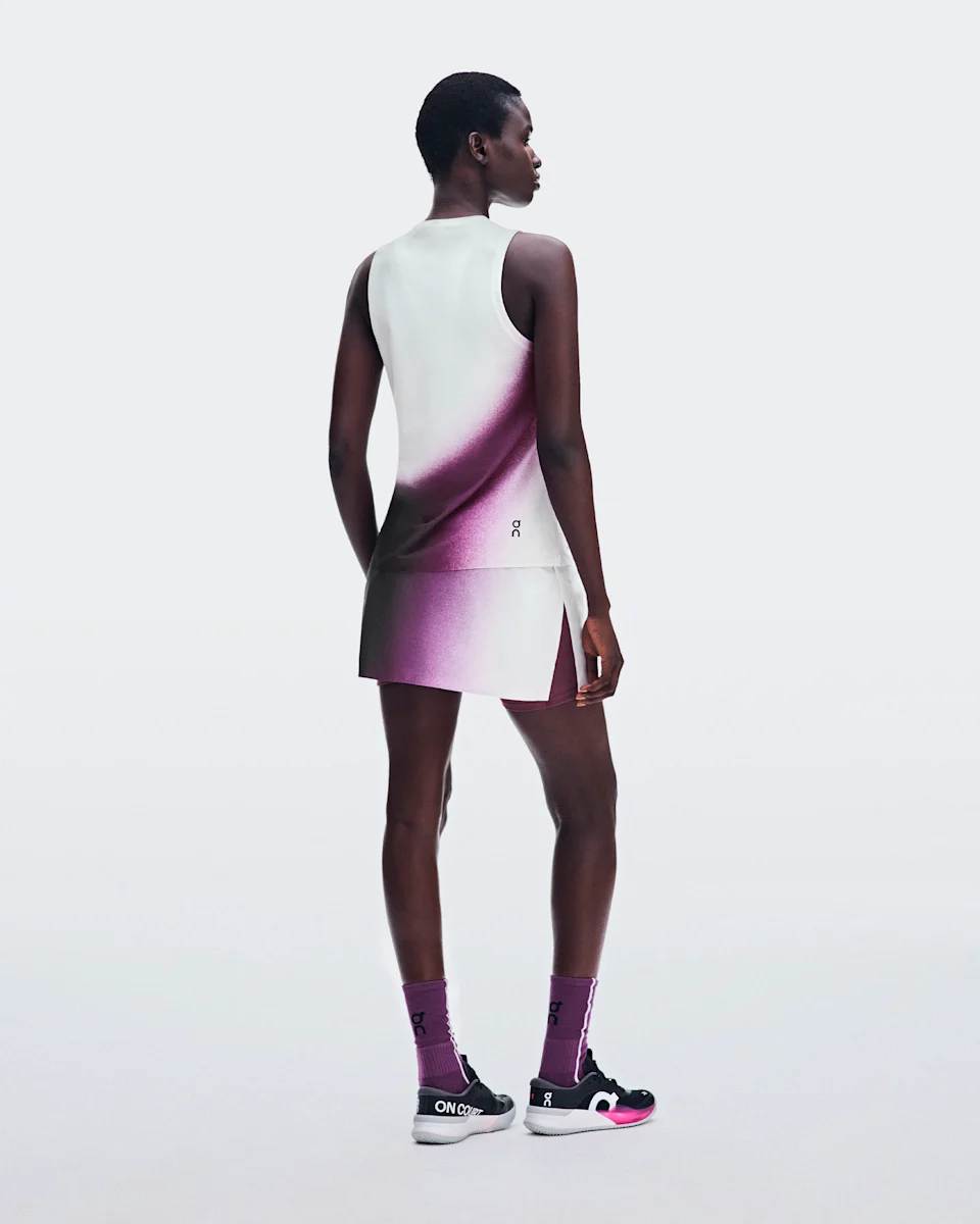 On Court Skirt Split Swing White & Cassis Feminino