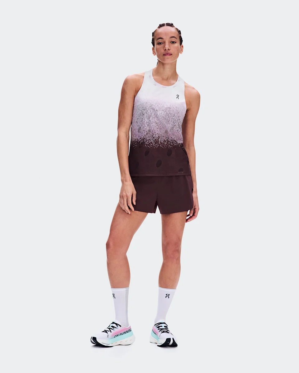 On Zero Tank Breathe Foxglove & White Feminino – Para treinos e corridas de alta performance