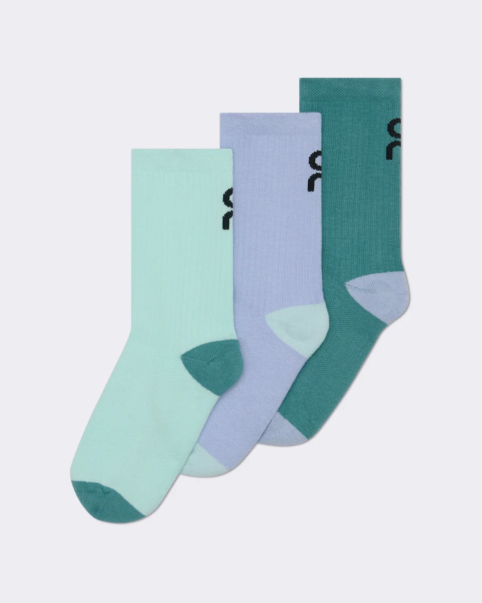 On Logo Sock High 3P Kids Celeste & Storm